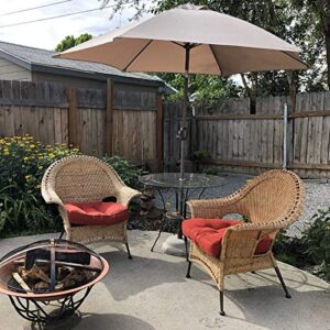 Audio-Visual Direct Tempered Glass Patio Table Top with Rounded Edge (36" with 1 5/8" Center Hole) Includes Free Umbrella Hole Ring and Cup Set