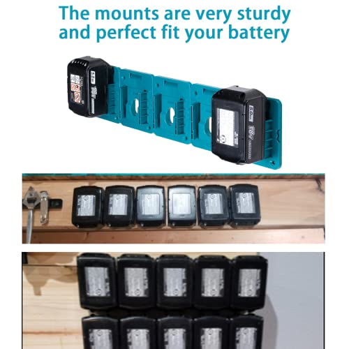 Crtbelfy Battery Holder Mount for Makita 18V Battery Dock Holder Fit for BL1860 BL1850 BL1840 BL1830 Batteries - 5 Pack