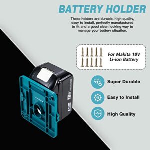 Crtbelfy Battery Holder Mount for Makita 18V Battery Dock Holder Fit for BL1860 BL1850 BL1840 BL1830 Batteries - 5 Pack