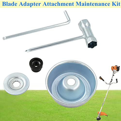 AILEETE Blade Adapter Attachment Maintenance Kit for Stihl FS55 FS55R FS56 FS56RC FS70R FS80 FS85 FS90 FS90R FS94 FS100RX FS110 FS120 FS130 FS130R (Thrust Washer, Rider Plate, Collar Nut, Wrench)