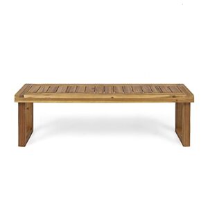 christopher knight home nestor outdoor acacia wood bench by sandblast natural