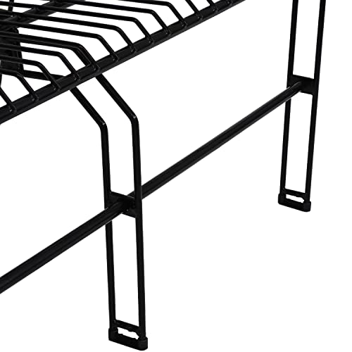 Sunnydaze 2-Person Modern Metal Patio Bench - Indoor/Outdoor Black Steel Wire Porch Bench for Patio, Sunroom, Deck, or Living Room - 30.75-Inch H