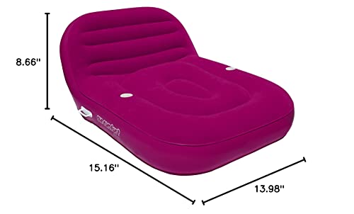 Airhead SUN COMFORT COOL SUEDE Double Chaise Lounge, Raspberry, AHSC-011