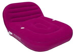 airhead sun comfort cool suede double chaise lounge, raspberry, ahsc-011