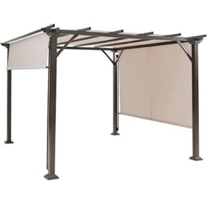 tangkula 2pcs 16×4 ft universal replacement canopy for pergola structure, outdoor shade canopy cover, waterproof polyester cover for durable use (cover only) (beige)