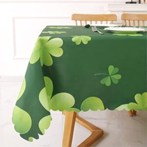 jyxiubs rectangle st patrick’s day tablecloth – irish clover decoration waterproof table cloth, fabric spring holiday table cover for dining and indoor/outdoor picnic, 60 x 84 inch