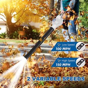 NINOUKO Leaf Blower, 150MPH Leaf Blower Cordless with 4000mA Battery & Charger, 20V Electric Leaf Blower for Lawn Care, Battery Powered Leaf Blower for Yard / Patio