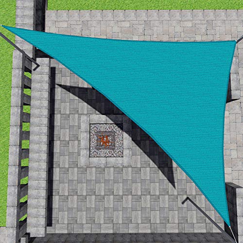 Patio Paradise Turquoise 12x12x17 Sun Shade Sail Canopy Awning Fabric Cloth Screen - U*V Block UV Resistant Heavy Duty Commercial Grade - Outdoor Patio Carport - We Make Custom Sizes