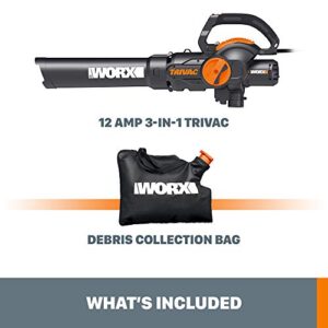 WORX 12 Amp TRIVAC 3-in-1 Electric Leaf Blower/Mulcher/Yard Vacuum - WG512