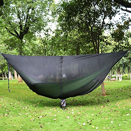 Hammock Bug Net - 12' Hammock Mosquito Net Fits All Camping Hammocks, Compact, Lightweight and Fast Easy Set Up, Security from Bugs and Mosquitoes, Essential Camping and Survival Gear (Black)