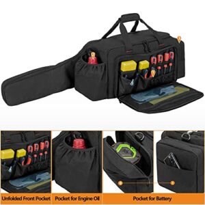 SAMDEW Chainsaw Carrying Case, Padded Chainsaw Storage Bag Compatible with EGO 14 & 16 & 18 Inch Power Chainsaw, Portable Chainsaw Holder Fit for 14"/16"/18" Cordless Chainsaw & Accessories, Bag Only