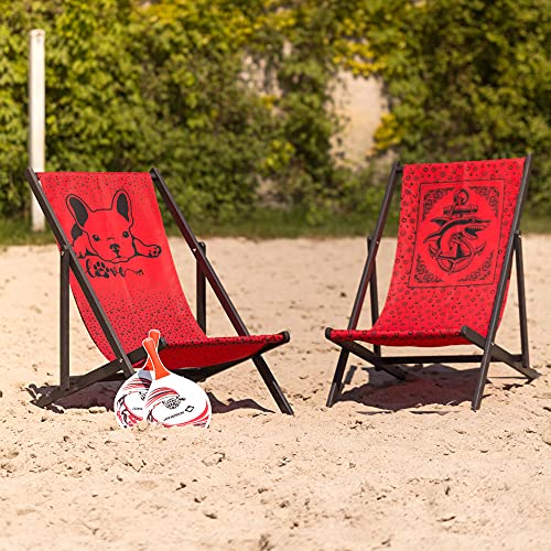 Holtaz Deck Chair Wood Foldable Sun Chair Beach Chair with Removable Fabric for Garden Swimming Pool Camping Beach Bars cafes Hotels up to 130 kg 4 Positions Comics
