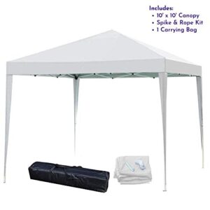 Impact Canopy 10' x 10' Canopy Tent Gazebo with Dressed Legs, White