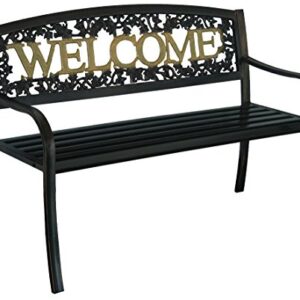 Leigh Country Black and Gold Welcome Bench