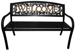 leigh country black and gold welcome bench