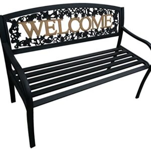 Leigh Country Black and Gold Welcome Bench