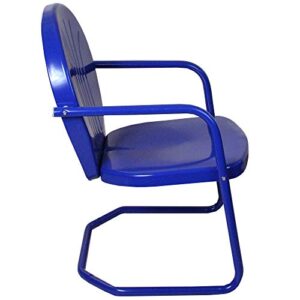 Northlight 34-Inch Outdoor Retro Tulip Armchair, Blue