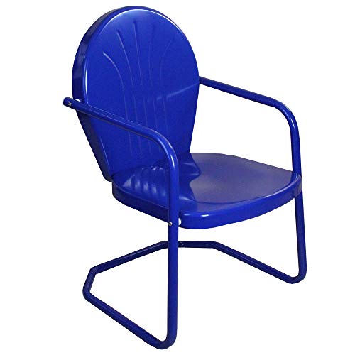 Northlight 34-Inch Outdoor Retro Tulip Armchair, Blue