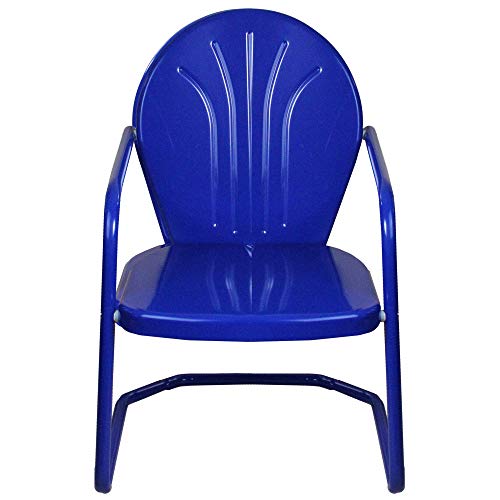 Northlight 34-Inch Outdoor Retro Tulip Armchair, Blue