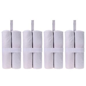 moocy large weight bags for party weeding pop up canopy outdoor shelter, heavy duty instant leg canopy, white sand bags anchor kit, set of 4