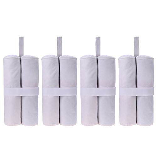 MOOCY Large Weight Bags for Party Weeding Pop up Canopy Outdoor Shelter, Heavy Duty Instant Leg Canopy, White Sand Bags Anchor Kit, Set of 4