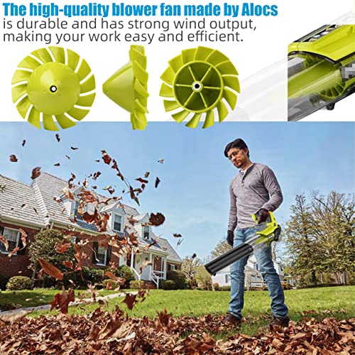 (2 Pack) Alocs Blower Fan Replacement for Ryobi - 18V One+ P2108 & P21081 Cordless Leaf Blower, Part # 529437004 Replaces 529437003, 529437001