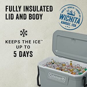 Coleman Ice Chest | Coleman 316 Series Wheeled Hard Coolers, 62qt Rock Grey