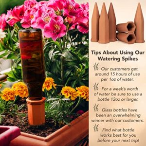 Upforesy 6 Pack Terracotta Watering Spikes for Indoor and Outdoor Plants - Simple and Easy Setup - Keep Plants Happy and Watered While You are Away