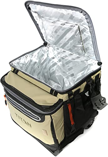 Arctic Zone Titan Deep Freeze Wheeled Cooler - 60 Can Rolling Cooler - Moss Green - Cooler with Deep Freeze Insulation and Detachable All-Terrain Cart with Wheels