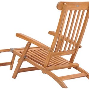 Teak Titanic Outdoor Patio Lounge Steamer Chair, Made from Solid A-Grade Teak Wood