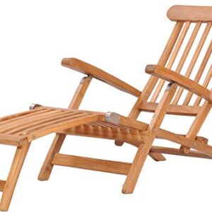 Teak Titanic Outdoor Patio Lounge Steamer Chair, Made from Solid A-Grade Teak Wood