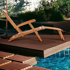 Teak Titanic Outdoor Patio Lounge Steamer Chair, Made from Solid A-Grade Teak Wood