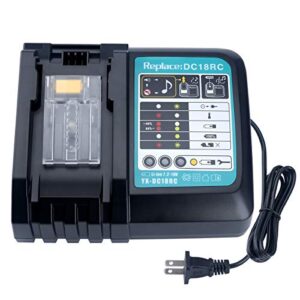 biswaye 18v battery charger dc18rc dc18ra compatible with makita 14.4v-18v lxt lithium-ion battery bl1815 bl1830 bl1850 bl1820b bl1860 bl1840 bl1430 bl1415