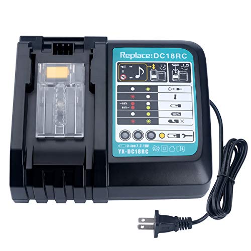 Biswaye 18V Battery Charger DC18RC DC18RA Compatible with Makita 14.4V-18V LXT Lithium-ion Battery BL1815 BL1830 BL1850 BL1820B BL1860 BL1840 BL1430 BL1415