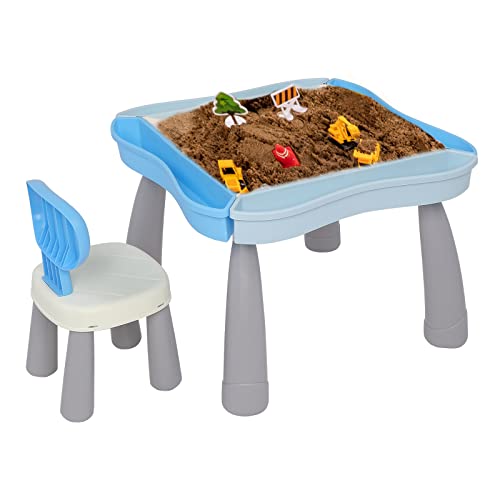 Kids Activity Table Set, Multi Activity Table Set with Storage Area, 300PCS Building Blocks