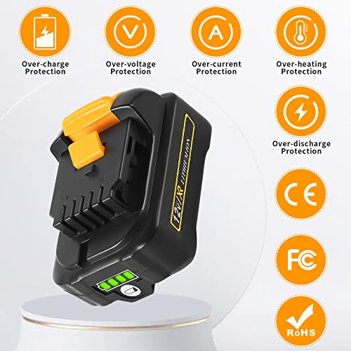 APTOOLER 3.0Ah 12V Max DCB120 Battery with Battery Holder Compatible with Dewalt 12V Lithium Battery DCB123 DCB127 DCB122 DCB124 DCB121 Power Tools Batteries 2 Pack