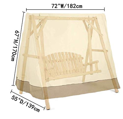 Outdoor Swing Cover A Frame 420D Waterproof Porch Swing Cover UV Resistant Weather Protector Patio Furniture Cover for Outdoor Furniture 72x67x55 Inch