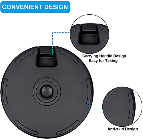 Simple Deluxe 20" Round Heavy Duty Patio Umbrella Base Stand with Steel Umbrella Holder, Water or Sand Fillable for Outdoor, Lawn, Garden, 50lbs Weight Capacity, Black