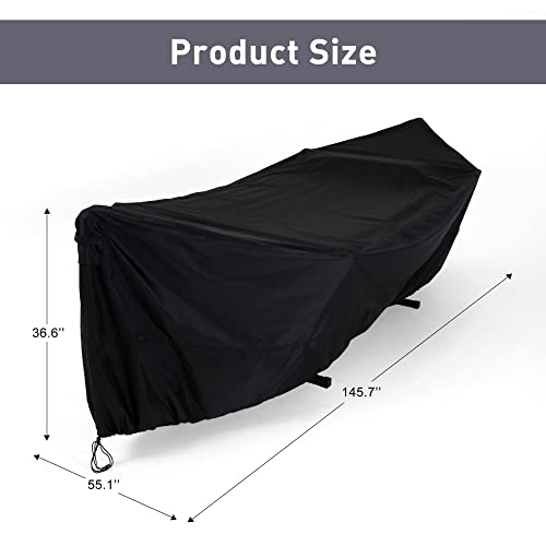 SUNCREAT Hammock Cover, Water-Resistant Polyester Hammock Stand Cover for 11-12ft Stand, Black