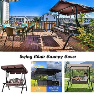 KFJZGZZ Replacement Canopy for Swing Seat, Swing Canopy Cover 3 Seater, Patio Hammock Cover, Outdoor UV Proof Waterproof Swing Seat Cover - Cover Only