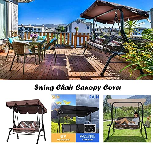 KFJZGZZ Replacement Canopy for Swing Seat, Swing Canopy Cover 3 Seater, Patio Hammock Cover, Outdoor UV Proof Waterproof Swing Seat Cover - Cover Only