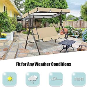 KFJZGZZ Replacement Canopy for Swing Seat, Swing Canopy Cover 3 Seater, Patio Hammock Cover, Outdoor UV Proof Waterproof Swing Seat Cover - Cover Only