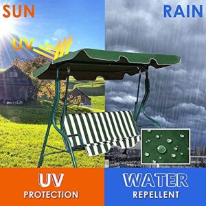 KFJZGZZ Replacement Canopy for Swing Seat, Swing Canopy Cover 3 Seater, Patio Hammock Cover, Outdoor UV Proof Waterproof Swing Seat Cover - Cover Only