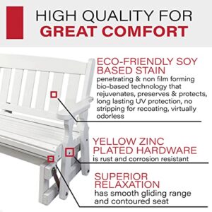 CAF Amish Heavy Duty 800 Lb Mission Pressure Treated Porch Glider (5 Foot, Semi-Solid White Stain)