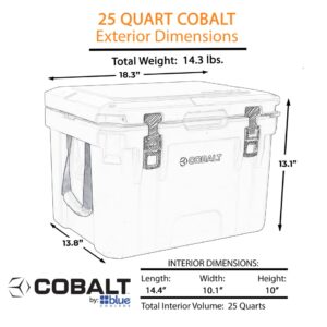 Cobalt 25 Quart Roto-Molded Super Ice Cooler | Large Ice Chest Holds Ice Up to 3 Days | (Gray)