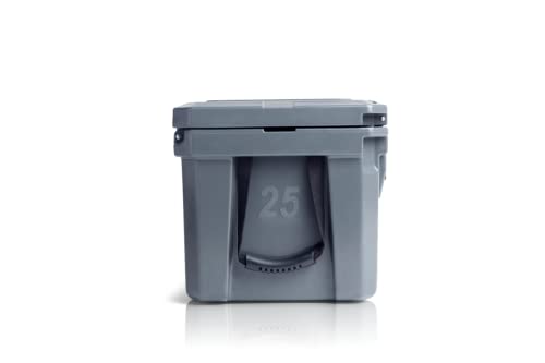 Cobalt 25 Quart Roto-Molded Super Ice Cooler | Large Ice Chest Holds Ice Up to 3 Days | (Gray)