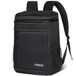 forich soft cooler backpack insulated waterproof backpack cooler bag leak proof portable cooler backpacks to work lunch travel beach camping hiking picnic fishing beer for men women (z-black)