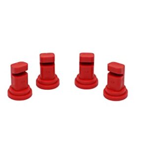 Valley Industries 140° Deflector Broadcast Spray Nozzle - 2.0 Orifice Size, 10 to 45 PSI, Red, 4 Pack
