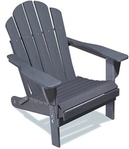 aoorun adirondack chairs folding adirondack chair，plastic adirondack chairs seat width 21.3″，fire pit chairs for outside firepit area lifetime，all weather resistant and durable -grey