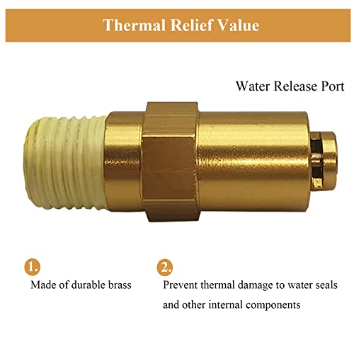 Zeiboat 7101359 Thermal Relief Valve for Gas Powered Pressure Washer Pumps, 1/4 Inch NPT